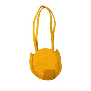 Aritzia Main Character Yellow Woven Rope Circle Tote Shoulder Bag Mustard Yellow